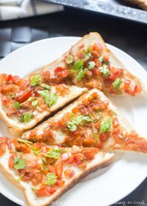 Tomato Bread Toast Indian Style