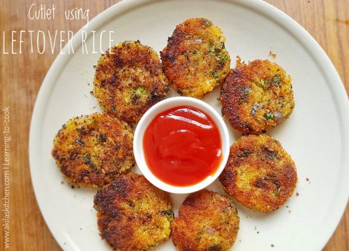 Cutlet using leftover rice
