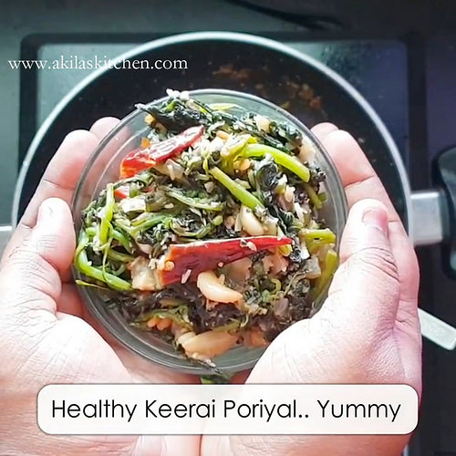Keerai poriyal green leaves stir fry
