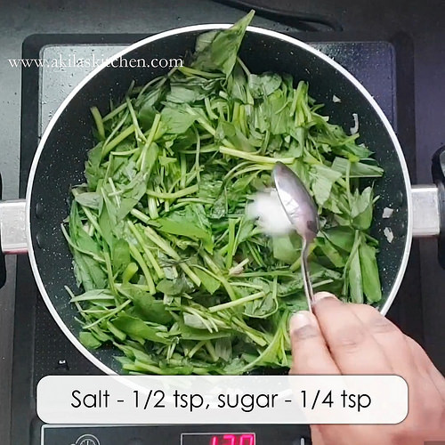 Keerai poriyal green leaves stir fry