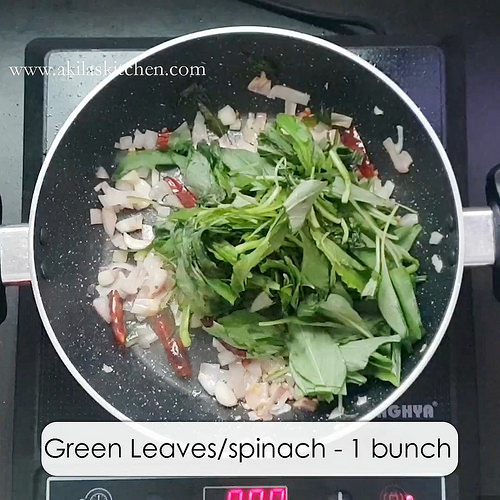 Keerai poriyal green leaves stir fry