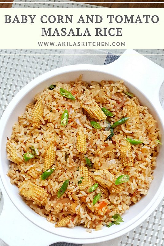 Baby Corn and Tomato Masala Rice 