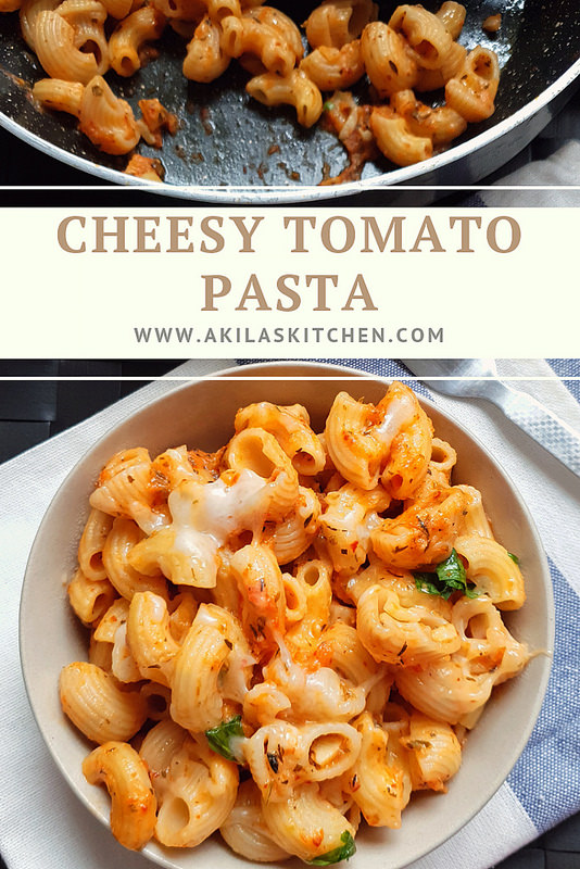 Cheesy Tomato Pasta Indian Style recipe 
