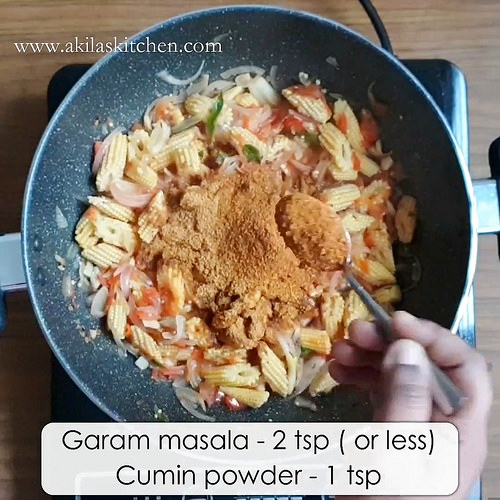 Baby Corn and Tomato Masala Rice