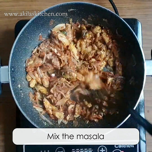 Baby Corn and Tomato Masala Rice