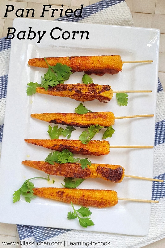 Pan Fried Baby Corn