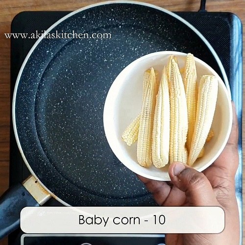 Pan fried baby corn