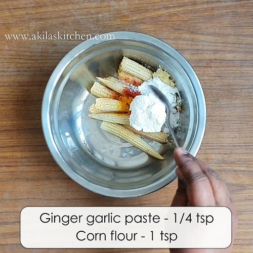 Pan fried baby corn