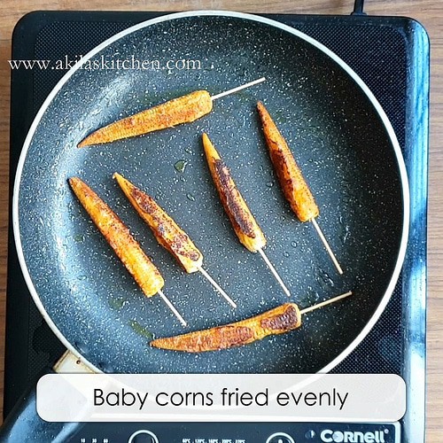 Pan fried baby corn