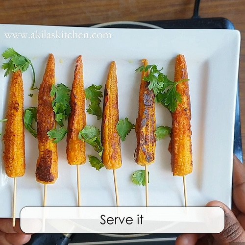 Pan fried baby corn