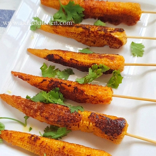 Pan fried baby corn